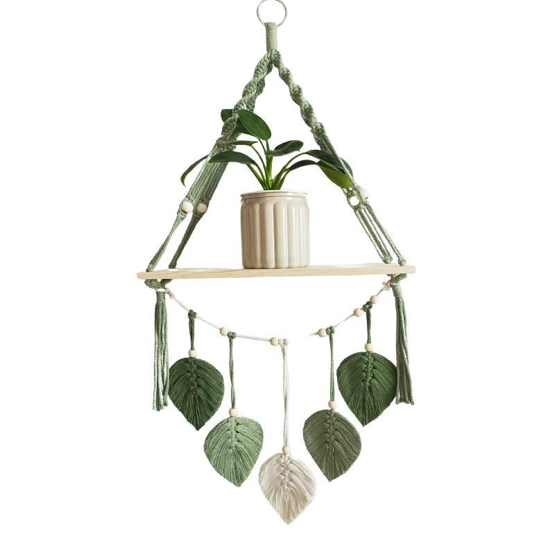 Handwoven Leaf Wall Hanging Tapestry Shelf Decor Bohemian Home Bedroom Living Room Balcony
