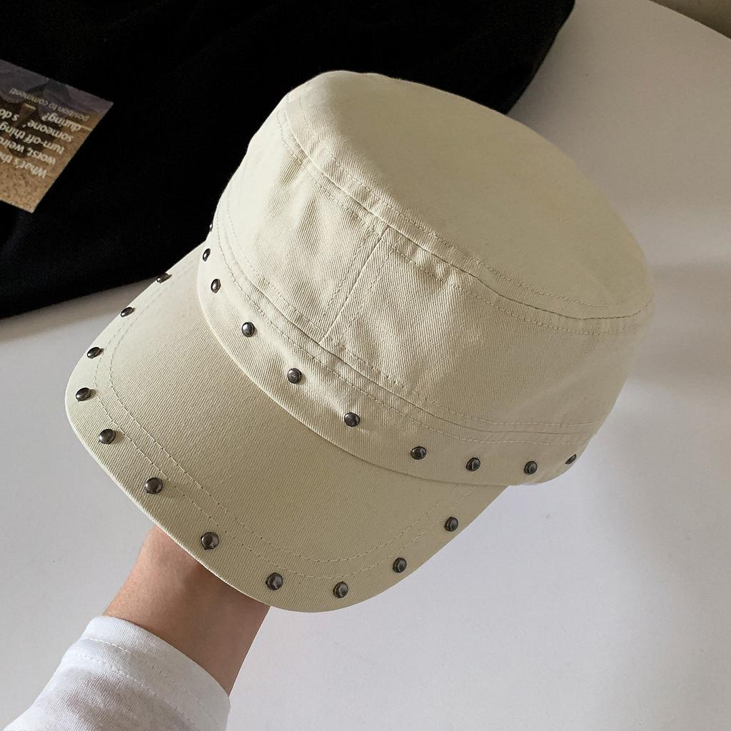 Women S Black Rivet Flat Top Equestrian Beret For Autumn Winter Large Head Size