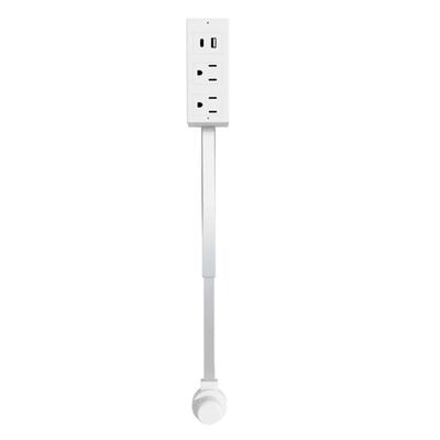 Удлинитель электрической розетки Сетевой фильтр с USB-A Type-C 2 розетки переменного тока Поворотный на 180 градусов от 22 до 34 дюймов