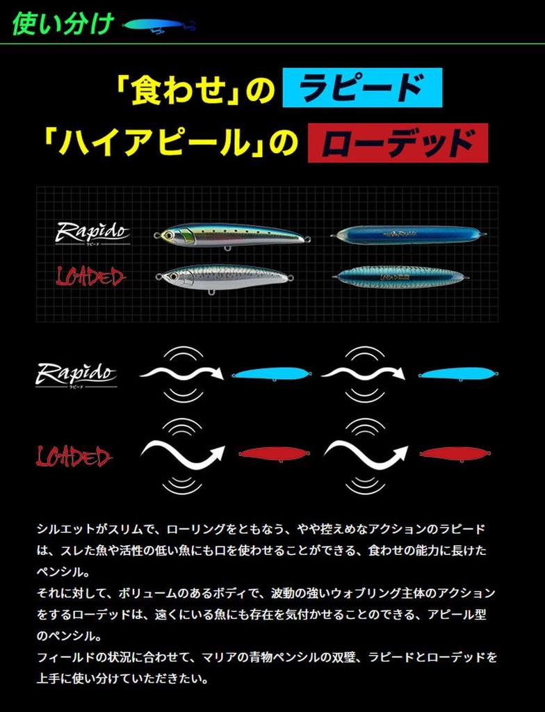 Maria Yamashita Rapido F160 Воблер-карандаш 160мм 50г Keimura Slit Glow B24D