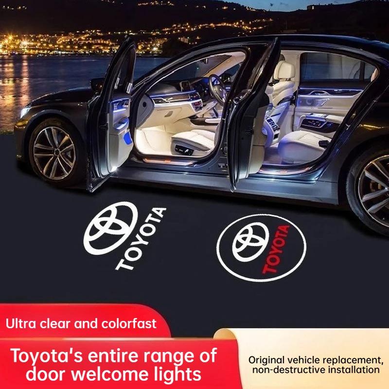 Светодиодная подсветка порога автомобиля Welcome Light для Toyota GRsport Crown Hilux Aygo Yaris Corolla Логотип Тень Призрака Световая Атмосфера Универсальная Посадка