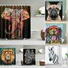 Cartoon Animal Shower Curtain Polyester Dog Elephant Rabbit Curtain For Bath Showering Bath Decoration Curtains for Bathroom