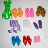 10 Pairs Doll Shoes For Barbie Doll Mix Style High Heels Sandals Boots Colorful Assorted Shoes Accessories Baby Xmas DIY Toys