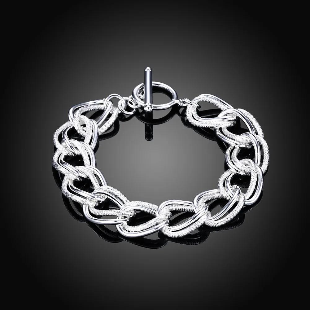 Fine Noble Sterling Solid Chain Bracelet For Women Men Charm Party Gift Wedding Party Fashion Jewelry