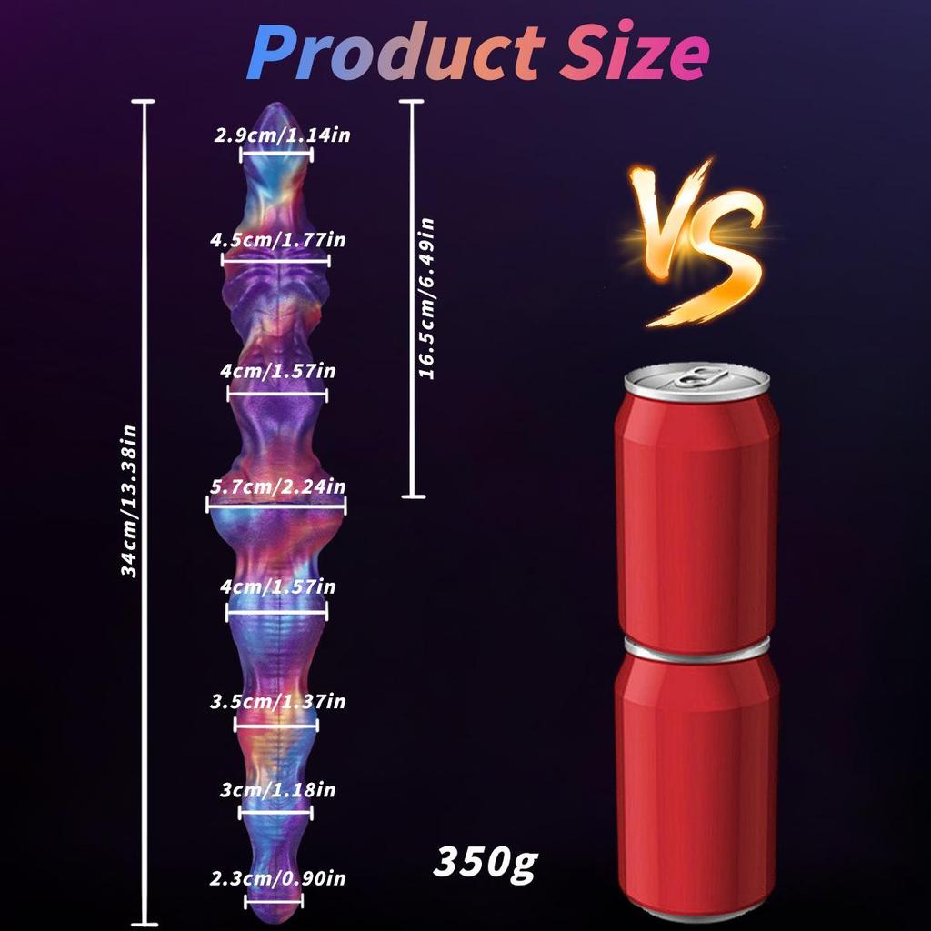 Силиконовый двусторонний дилдо: Толстая, Супердлинная, Реалистичная модель животного, Анальная мастурбационная игрушка