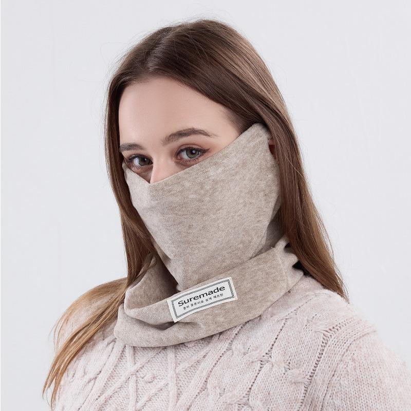 Autumn and Winter Multi-functional Ear Mask Thickened Single-layer Scarf Men's and Women's Solid Color Pullover Loose Neck Cover