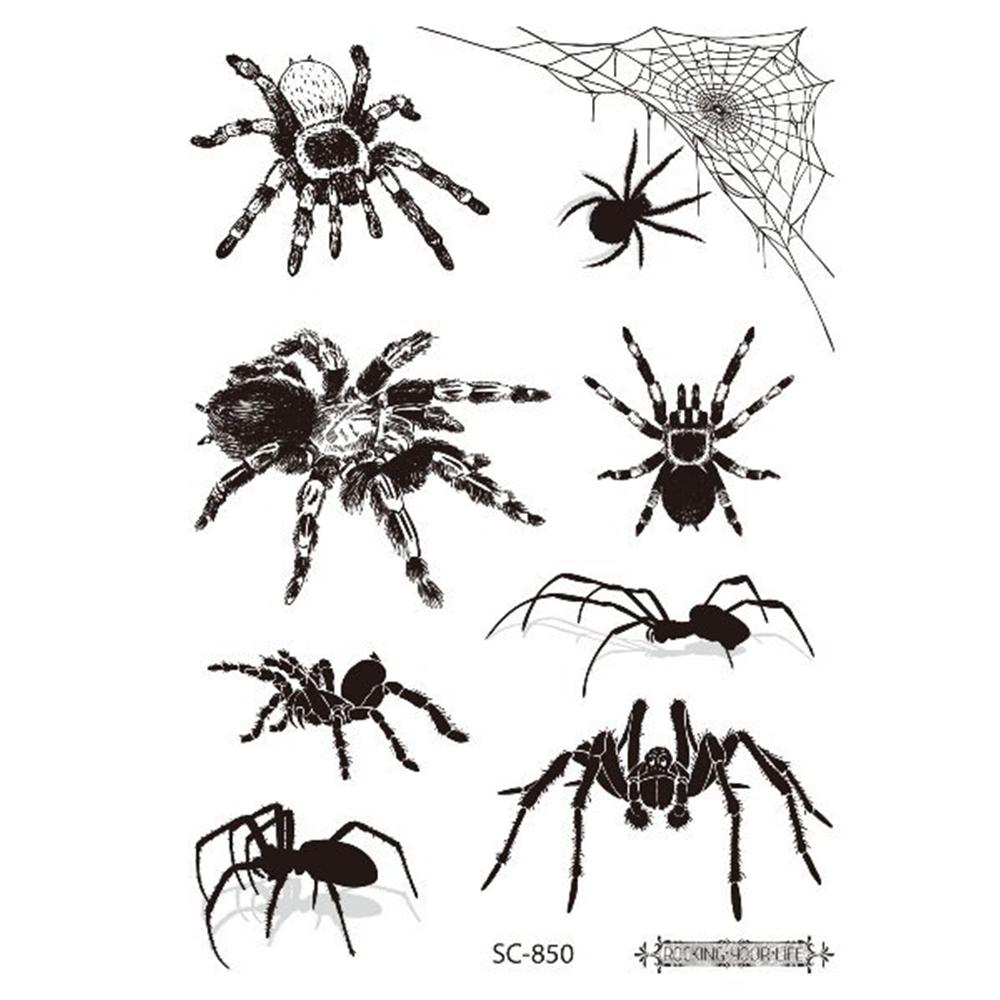 Foot Waterproof Spider Halloween Tattoo Temporary Tattoo Sticker Halloween Fake Tattoo Body Art