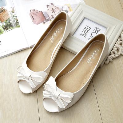 Женские осенние туфли U, новый темперамент, туфли с открытым носком, туфли для мамы с бантом, нескользящая мягкая подошва, одинарные туфли