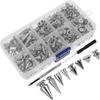 359Pcs Wear-resistant DIY Punk Rivet 8 Sizes Cone Spikes Kit Leather Accessories