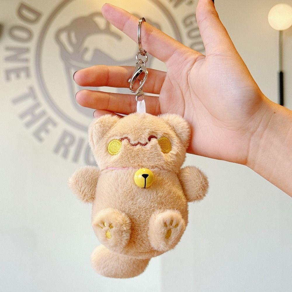 Stuffed Kittens Bell Kitten Keychain Soft Car Key Accessories New Doll Keychain Gift