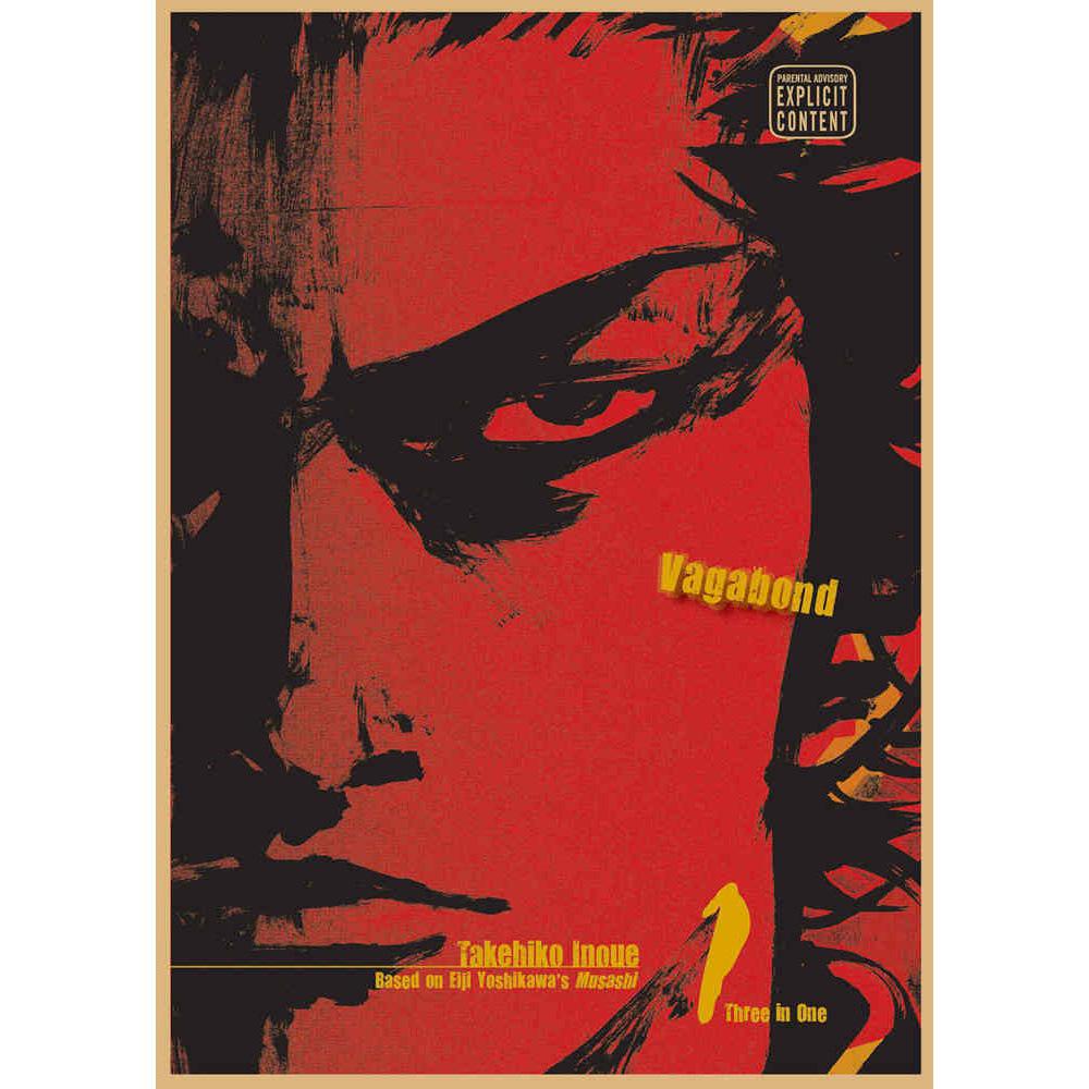 Ретро-постер из крафт-бумаги «Vagabond» от Такэхико Иноуэ – Японское аниме, настенное искусство для декора бара или кафе