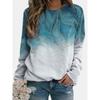Women's Floral Printed Pullovers Round Neck Hoodie Plus Size Vintage Loose 3d Leaf Printing Sweatshirt