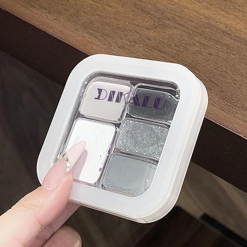 Палитра теней для век 5 цветов в стиле панк Smokey Eye Серебристый Белый Серый Цвет Цемента Темно-Черный Матовые и Сатиновые Стойкий Макияж для Вечеринки