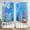 Modern Christmas Curtains for Living Room, Winter, Tree, Snowman, Snowflake, Luxury, Kitchen, Bedroom