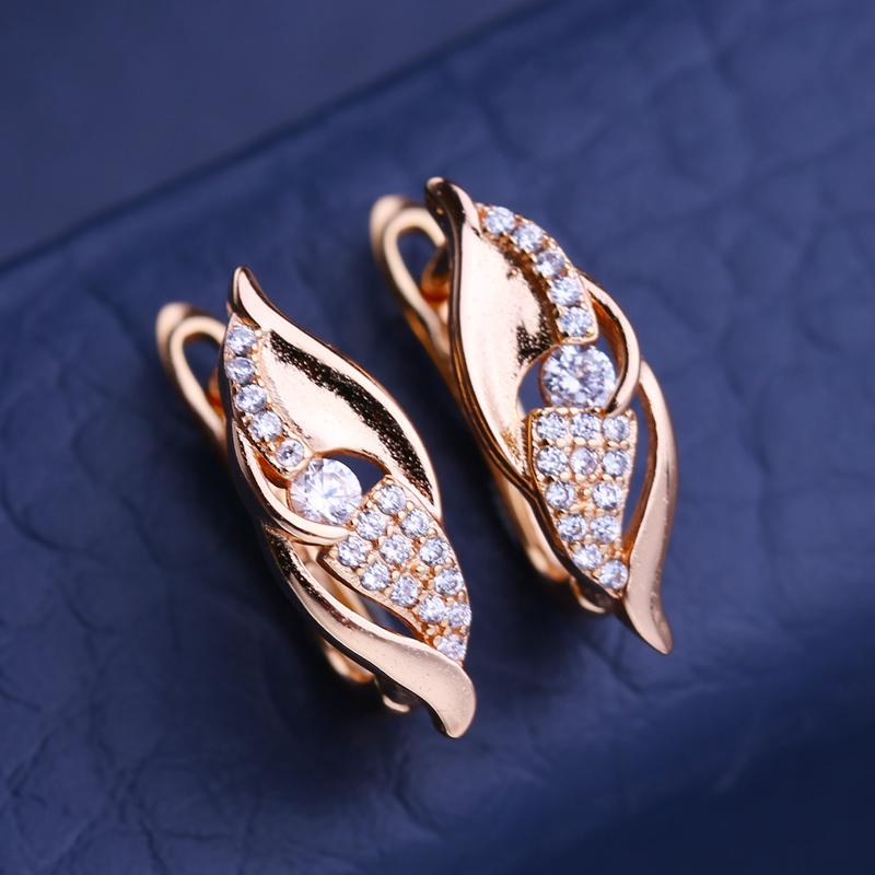 KNIKOO Clip Earrings For Women Cubic Zirconia Fashion Flower Stud Earrings Jewelry For Wedding Party Gifts