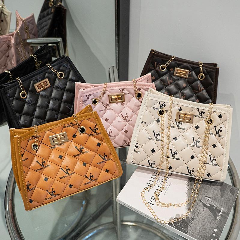 Модная сумка с принтом на цепочке, маленькая квадратная сумка, женская сумка через плечо