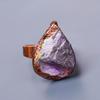 Грубый камень Аметист Груша Корона Чакры Вечности Обещание Бохо Кольцо Ювелирное изделие Медь V-14