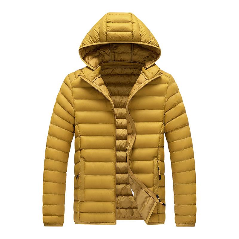 8XL Зимняя легкая куртка Мужская модная универсальная куртка со съемным капюшоном, пуховая хлопковая теплая куртка, уличные ветрозащитные парки для катания на лыжах