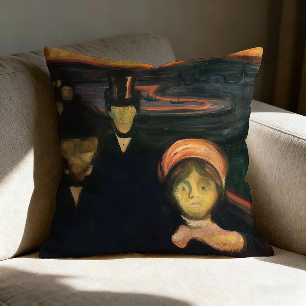 E-Edvard M-Munch Pillow Case Pillowcase, Double-Sided Printed, Sofa Cushion, Bedroom Headboard Pillow