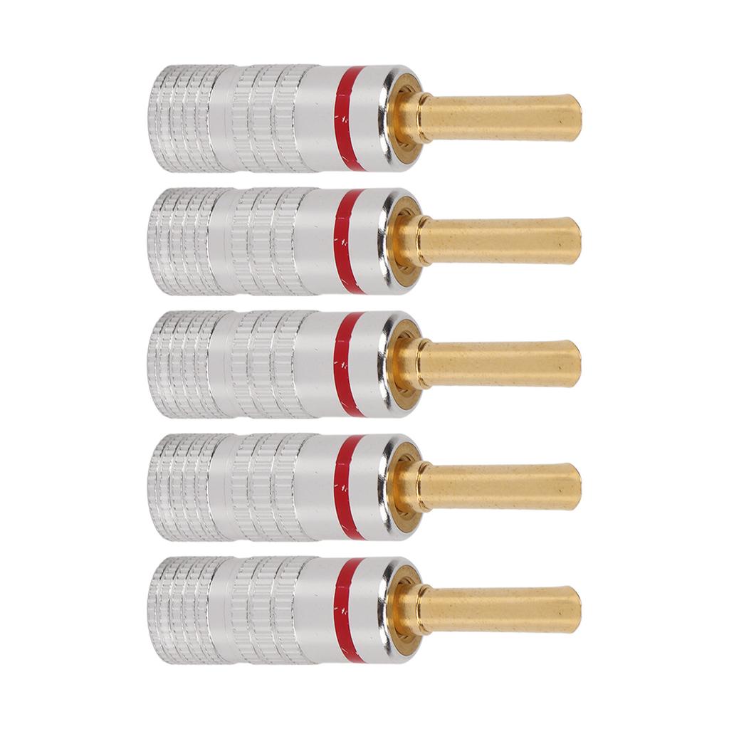 5 шт. J.10054 Зубчатые штекеры-бананы 4 мм Беспаечные Позолоченные 24K Штекеры-бананы для акустического провода Обшивка дома
