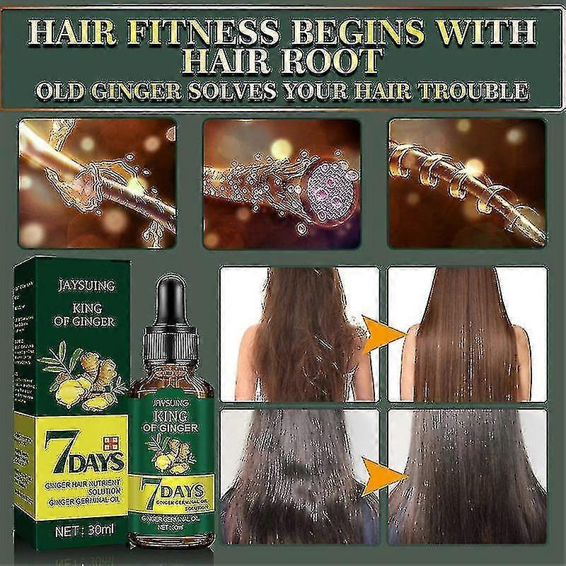 1/2/3pcs 30ml Ginger Hair Care Essential Oil 7 Day Improves Scalp Environment Hair Loss Treatment Hair Growth Care Essence Oil