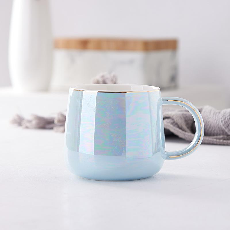 Керамическая кружка для воды высокой ценности с крышкой и ложкой, бытовая, термостойкая, офисная, маленькая, свежая и простая, в стиле минимализма
