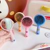 Cute Cartoon Air Cushion Comb for Girls and Teens: Portable Hairbrush with Mirror and Massage Feature.