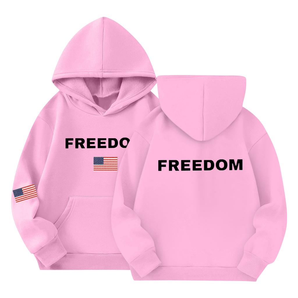 Children's Fashion Hooded Long Sleeved Printed Casual Pullover Sweatshirt Top