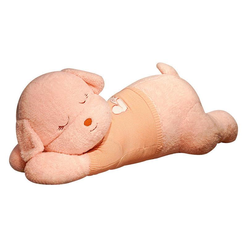 Dog Sweater Lying Plush Toy Cartoon Stuffed Animal Doll Back Cushion Decoration