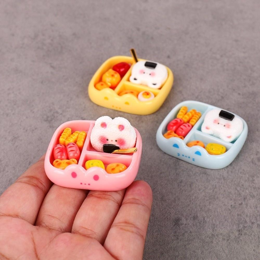 Mini Miniature Playset Pink Yellow Blue Realistic Food Model Lunch Food Ornament Doll Accessories