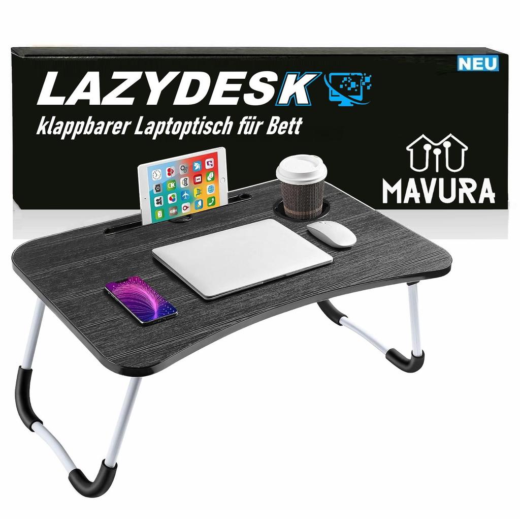 LAZYDESK Foldable Laptop Table Bedside Table Notebook Bed Tray Breakfast Tray