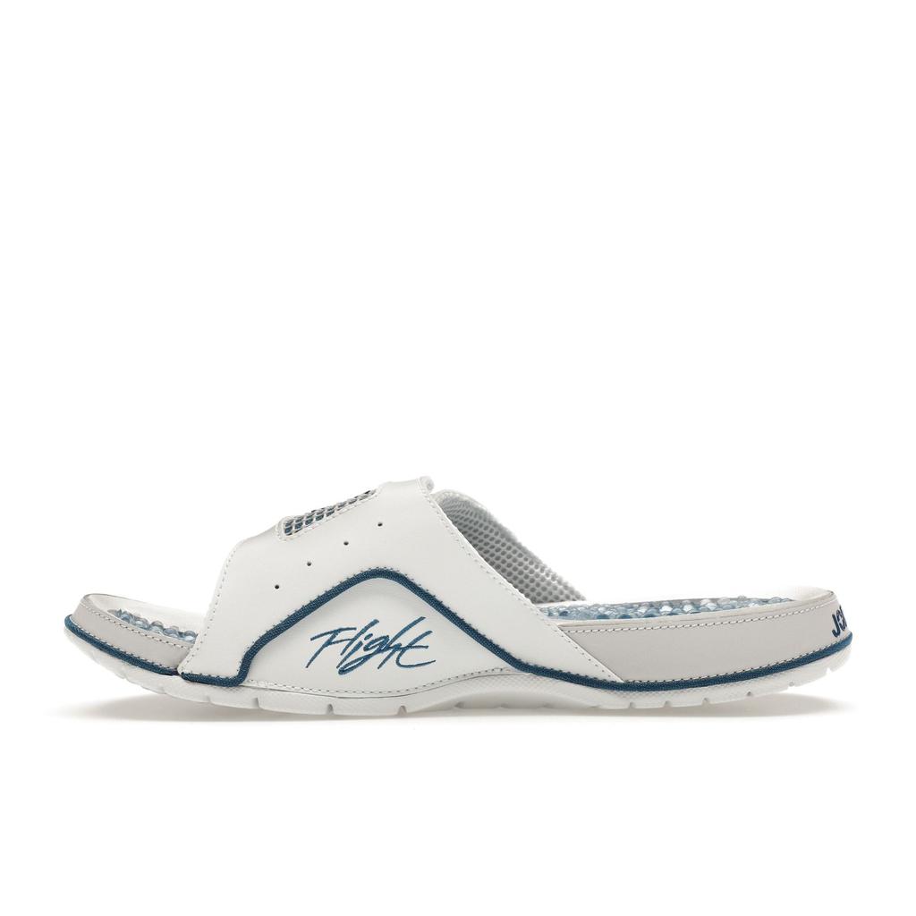 Air Jordan Hydro 4 Retro Slide Industrial Blue Men Sneakers White Off-White Neutral-Grey 532225-141