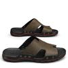 Cowhide Mens Sandals Classic Summer Men Slippers Soft Black Khaki Slippers Genuine Leather Slippers Lightweight Slides for Men
