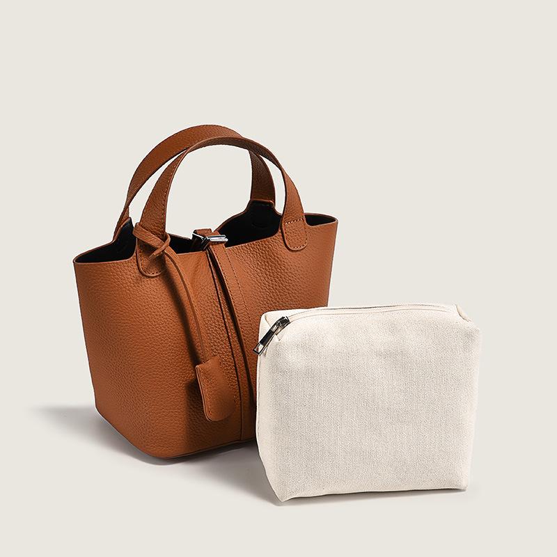 Настоящая кожаная сумка, женская сумка из коровьей кожи первого сорта, повседневная сумка для матери и ребенка, модная и простая сумка из коровьей кожи с рисунком личи, одна штука