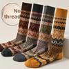 5 Pairs of Female Spring and Autumn Fashion New Ethnic Windswept Tube Socks