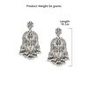 Женские серьги-капли Jhumki Drops из антикварного серебра с кунданом и австрийскими бриллиантами