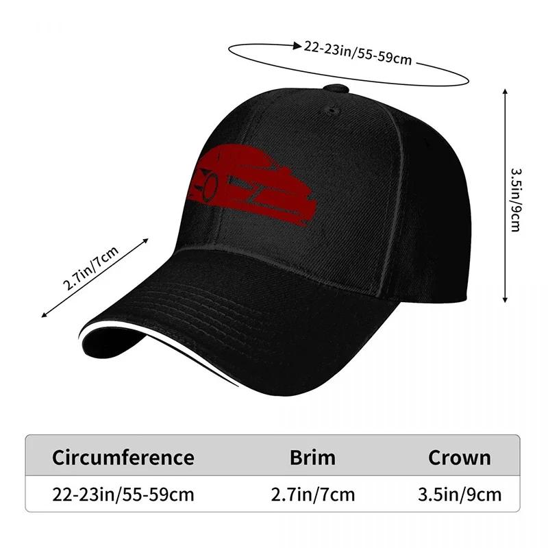 Red Sports Car Logo Black Baseball Cap with White Trim Classic Adjustable Fit for Automotive Enthusiasts and Streetwear Fans