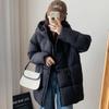Medium and Long Down Cotton Clothes for Women's 2025 Winter New Korean Version Hooded Thickened Warm Fluffy Coat