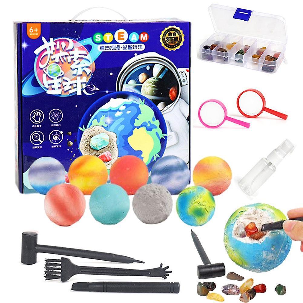 Children's Archeological Dig Planet Treasure Hunt Puzzle Science Education Toy