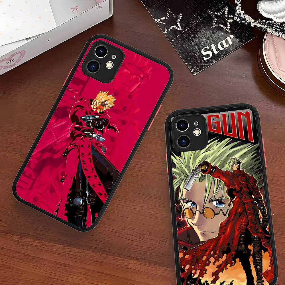 Classic Anime T-TrigunS Matte Translucent Phone Case For Iphone 16 ProMax 15 14 13 12 11 X XS PRO Plus