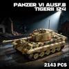 Вторая мировая война Военный Армия Танк Ausf. B Тигр II 124 Танк Строительные Блоки Военный Мир 2 Немецкий Тяжелый Танк Модель Кирпичики Игрушка Дети Мальчики Подарок