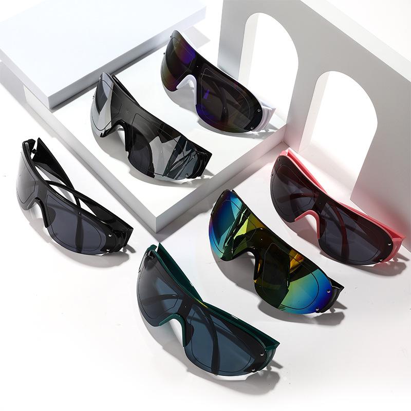 Ветрозащитные солнцезащитные очки с защитой от УФ-лучей: Стильная унисекс оправа большого размера для уличной моды