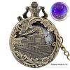 Ретро Карманные Часы со Светодиодом и Кварцевым Механизмом в Виде Паровоза