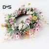 Цветы Весенний венок Гирлянда на входную дверь Искусственные цветы Дверной венок для дома Весенняя вечеринка Фермерский дом Свадебное украшение