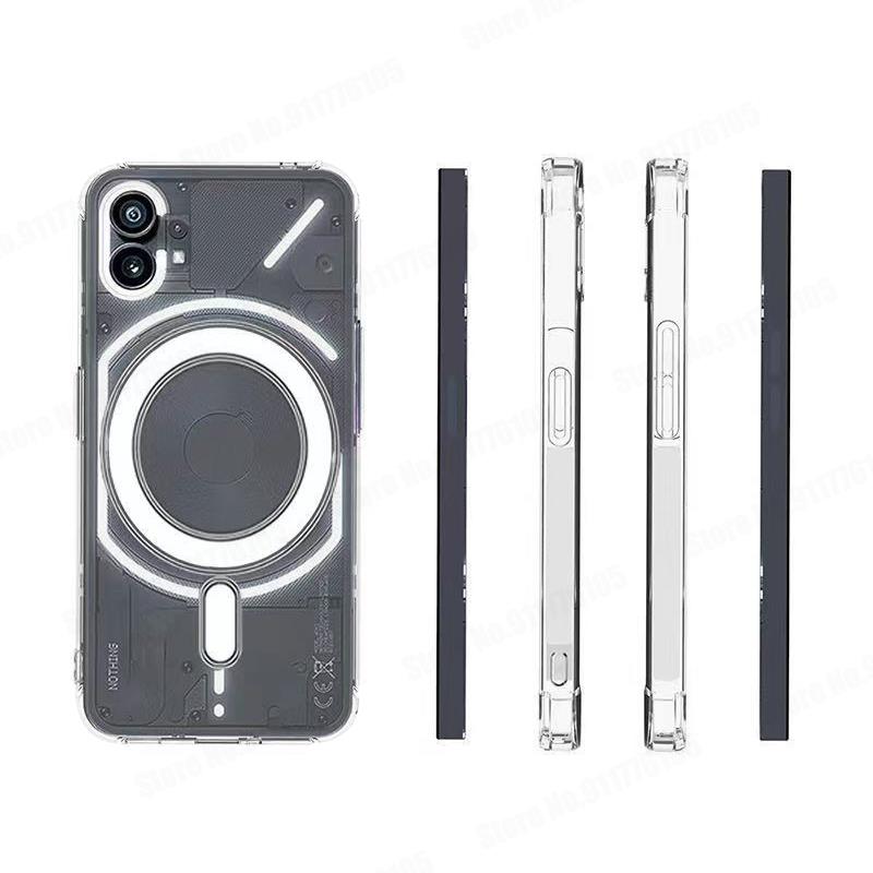 Магнитный чехол Magsafe For Nothing Phone 1 с беспроводной зарядкой Чехол Magsafing For Nothing Phone One 5G Прозрачный прозрачный чехол For Nothing Phone 1