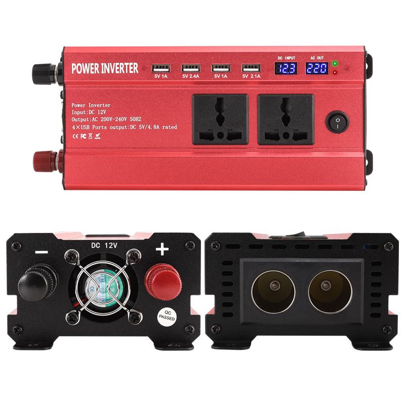 1200 Вт интеллектуальный ЖК-дисплей с двойным цифровым дисплеем, 4 USB-интерфейса, автомобильный дом, уличный источник питания, сбой в питании, инверторный источник питания