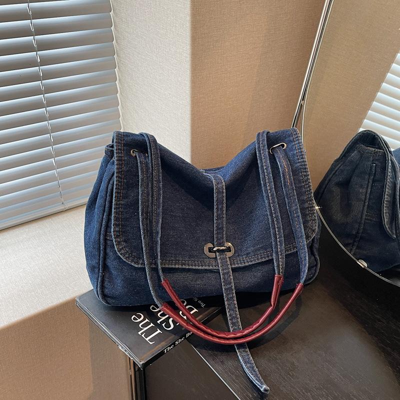 Ретро джинсовая сумка женская новая модная тенденция сумка через плечо сумка-мессенджер повседневная сумка-тоут для поездок на работу