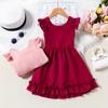 Children Clothing Girls Summer Solid Color Backless Bow Dress Princess Daily Casual Dresses for 2-7 Years Old