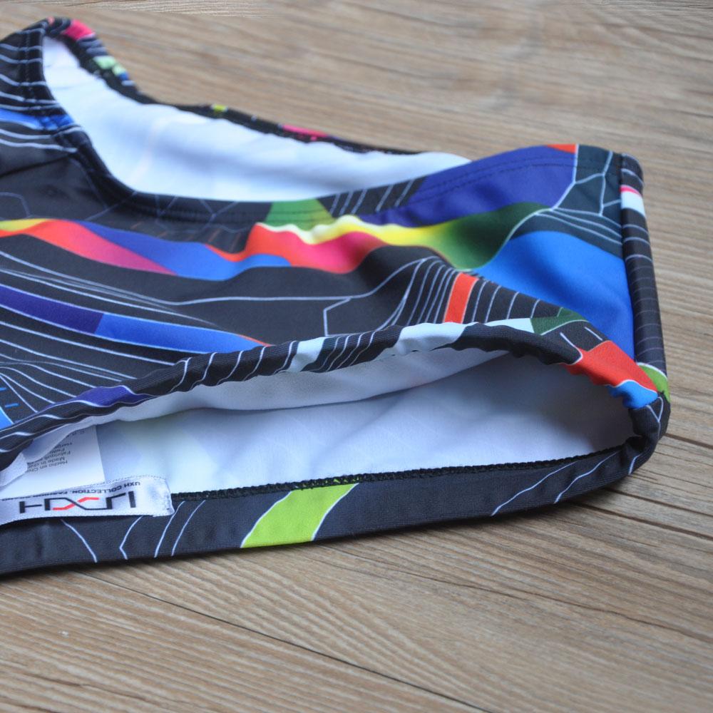 Men's Swim Brief Fashion Print Bikini Shorts with Removeable Pad Swimwear