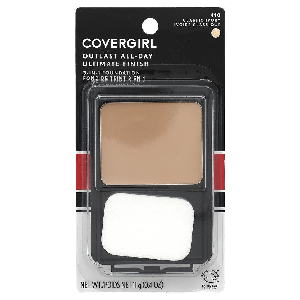 Outlast All-Day Ultimate Finish, 3-In-1 Foundation, 410 Classic Ivory, 11G(0.4Oz)